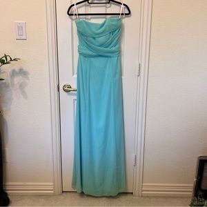 Alvina Valenta Seafoam Strapless Chiffon Formal Dress